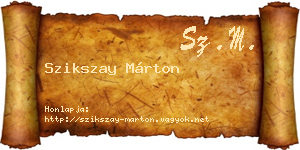 Szikszay Márton névjegykártya
